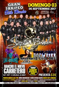 Gran jaripeo estilo rancho!! con: La Sétima Banda @ Rancho El Nuevo Carretero