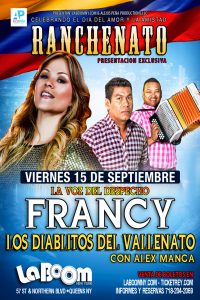 Francy • Los Diablitos del Vallenato con Alex Manga @ LA BOOM NY