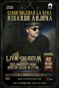 Ricardo Arjona @ LJVM | Winston-Salem | North Carolina | United States