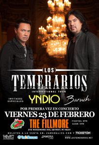 Los Temerarios Internacional Tour ·Live Nation· @ The Filmore Detroit | Detroit | Michigan | United States