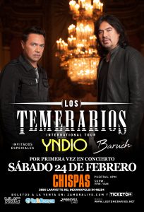 Los Temerarios Internacional Tour @ CHISPAS DISCOTEQUE | Indianapolis | Indiana | United States