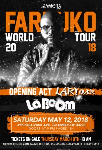 Farruko “World Tour 2018” @ LA BOOM COLUMBUS | Columbus | Ohio | United States