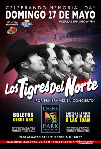 Los Tigres del Norte - May 27 @ Chene Park Amphitheatre | Detroit | Michigan | United States