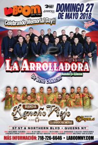 Celebrando Memorial Day! - La Arrolladora Banda El Limón de René Camacho @ LA BOOM NY